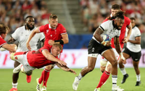 Fiji's Waisea Nayacalevu in action against Wales.