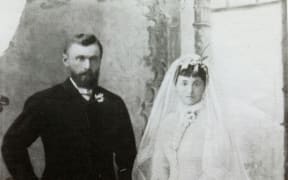 Dora and John Jepson on their wedding day