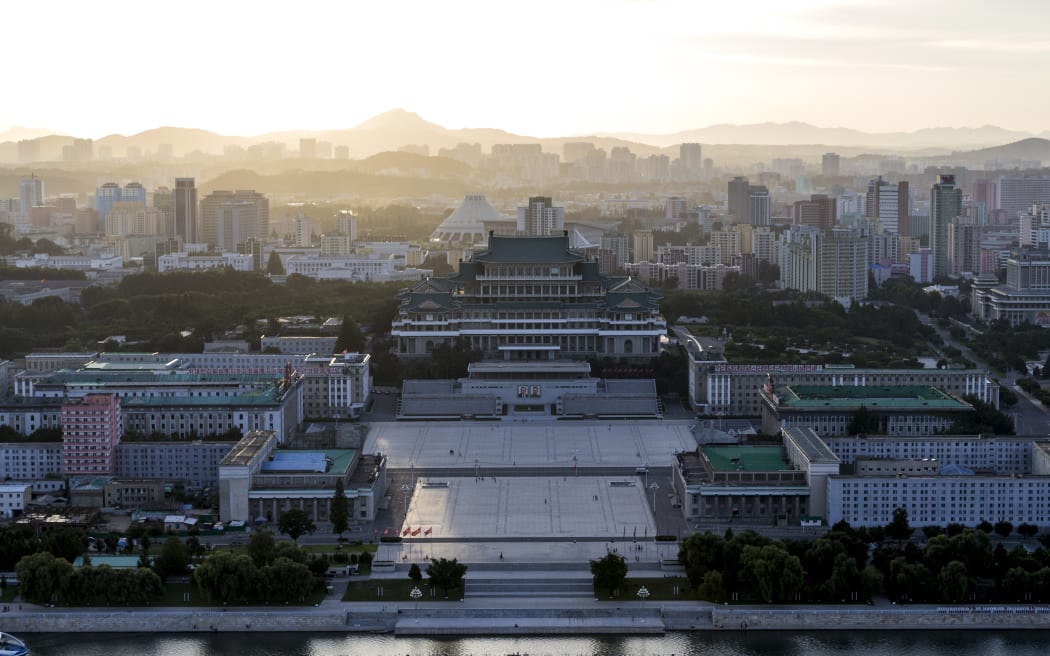 Buildings in Pyongyang in North Korea