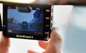 A dashboard-mounted camera.