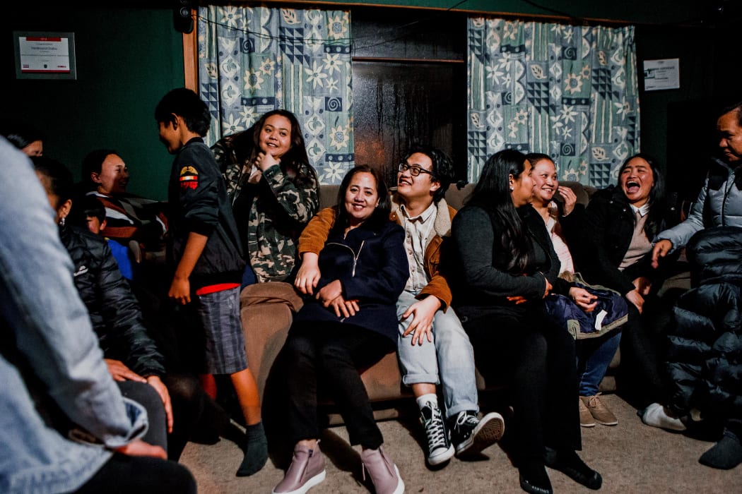 Grace and Joseph Trinidad at a party organised by their Filipino community group.