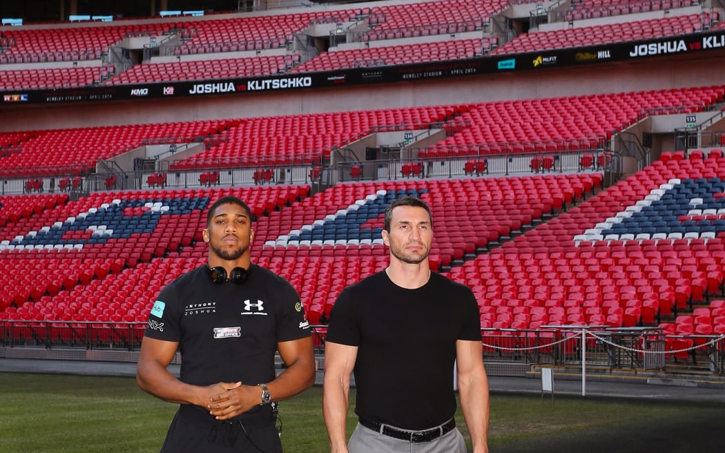 Anthony Joshua and Wladimir Klitschko at Wembley.