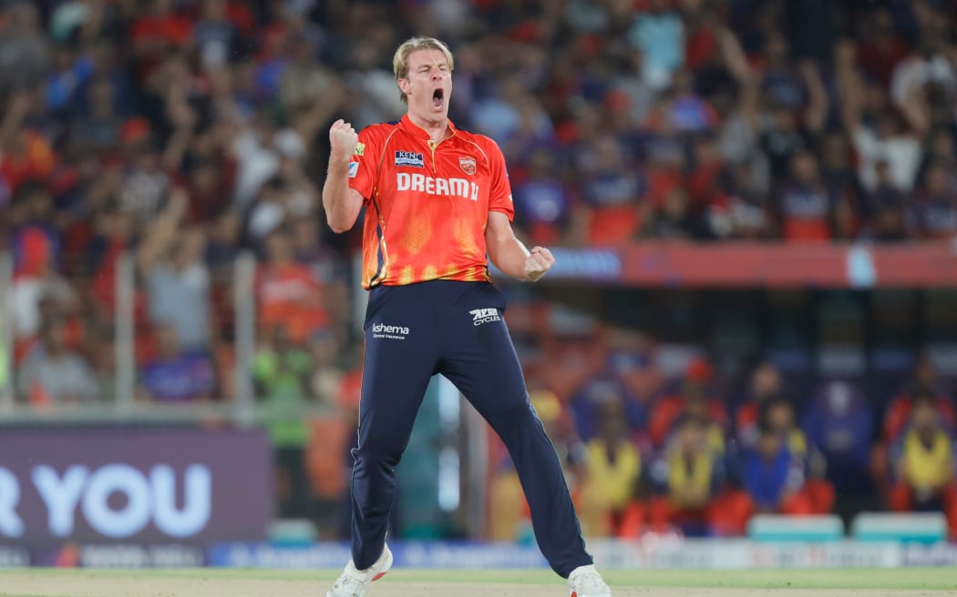Kyle Jamieson dari Punjab Kings merayakan wicket, 2025.