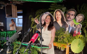 New Wellington mayor Tory Whanau speaks after winning the mayoral race.