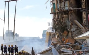 The ruins of the CTV building