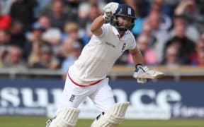 Adam Lyth celebrates his maiden century against New Zealand at Leeds, 2015.
