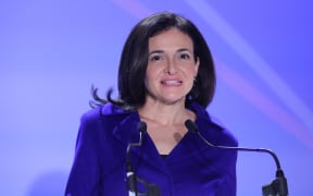 File photo taken on January 22, 2018, of Chief Operating Officer of Facebook Sheryl Sandberg inaugurating the interactive Facebook exhibition "Connexions" at start-up hub Station F in Paris.