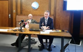 KiwiRail chief executive Peter Reidy, right, and chairman John Spencer