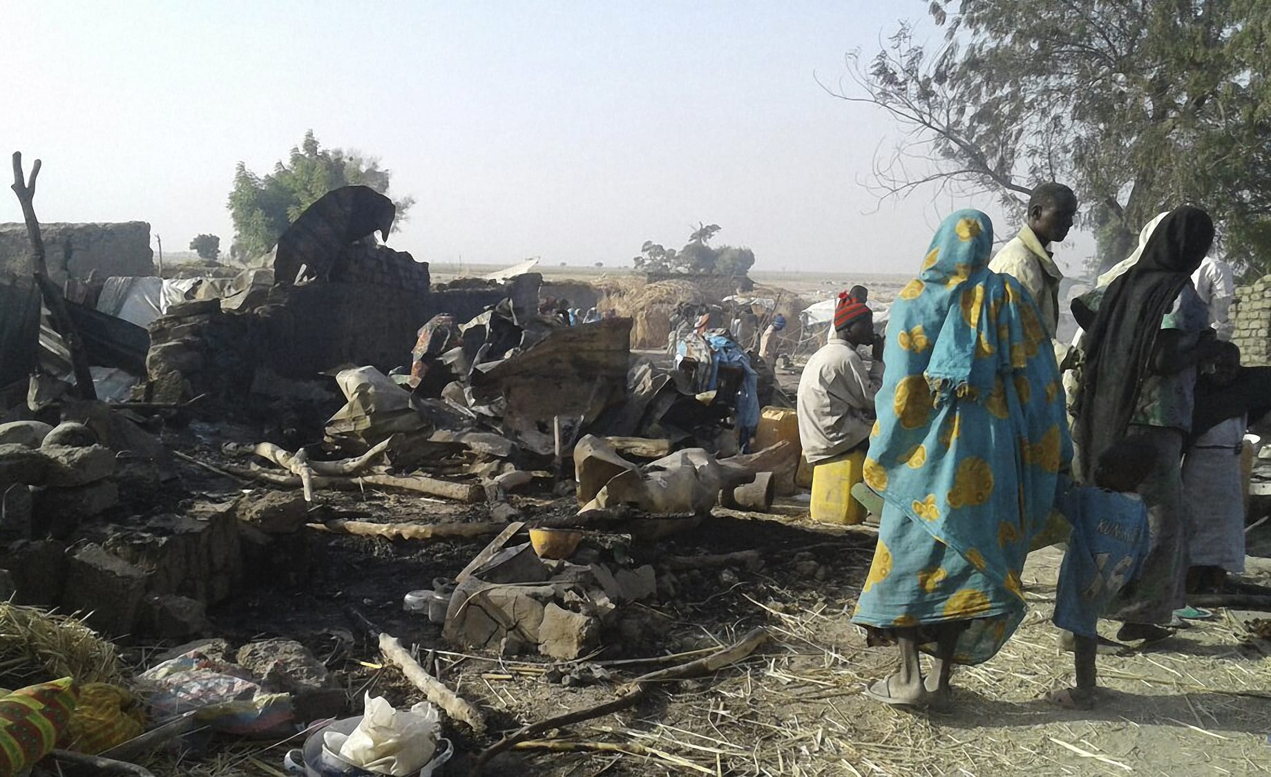 An air force jet accidentally bombarded a camp for those displaced by Boko Haram, in Rann, northeast Nigeria.