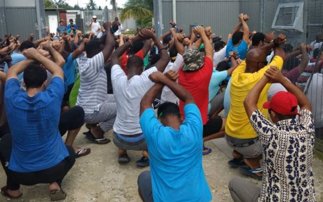 Peaceful protest action at the Manus Island detention centre, 25-8-17.