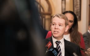 Chris Hipkins after the Labour Party caucus meeting on 17 October 2023.