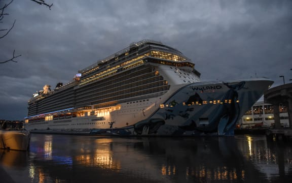 The Norwegian Bliss cruise ship docked on March 15, 2020 in New York City.