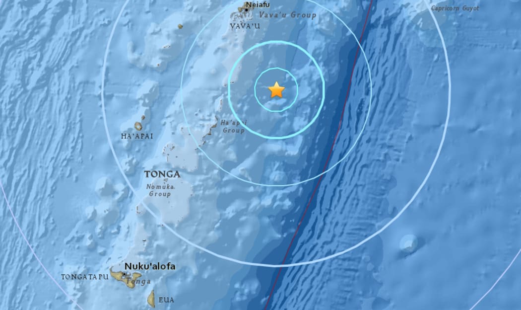 The 5.6 magnitude earthquake hit 82km ENE of Pangai, Tonga, at a depth of