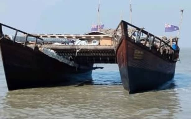 The boat the family had been travelling on.