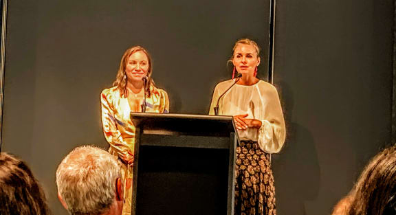 Stacey Morrison and Mihingarangi Forbes at NZ on Air's recent summit.