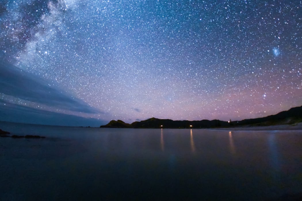 Star shot across still water