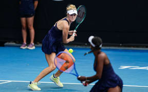 New Zealand's Erin Routliffe during Round 16 Doubles Women’s ASB Classic Tennis Tournament at Manuka Doctor Arena, Auckland, New Zealand on Tuesday 6 January 2026.
Photo: Joshua Devenie / www.photosport.nz