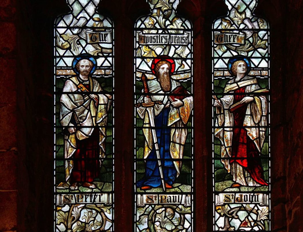 Window, Bangor Cathedral,  Bangor, Gwynedd, North Wales.