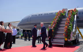 Prime Minister Christopher Luxon arrives in Manila.