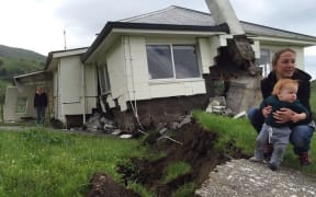 A house at Bluff Station between Blenheim & Kaikoura, which is right on the Kekerengu fault line, was demolished by the shakes.