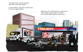A booklet on climate anxiety that Mike King's I am Hope charity is handing out to school pupils.