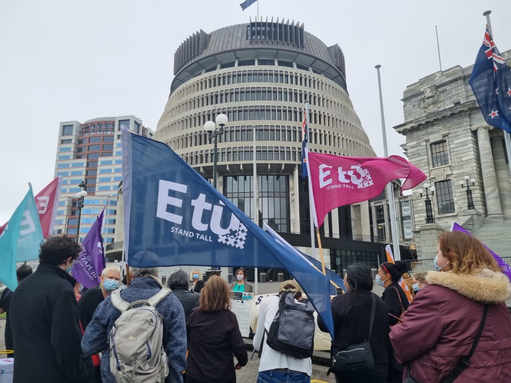 Aged care workers presented a petition to Parliament signed by over 7000 people.