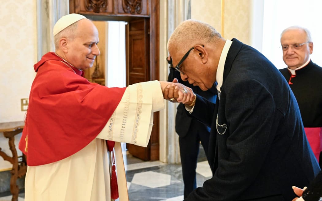 Fijian President Ratu Naiqama Lalabalavu met Pope Leo XIV at the Apostolic Palace, Vatican City, as part of his official visit to the Holy See. 30 October 2025