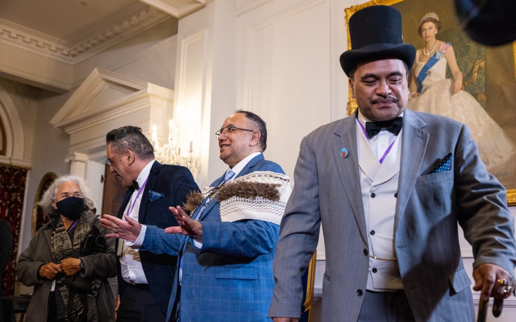 The newly elected Speaker Adrian Rurawhe attends Government House for confirmation from the Governor General