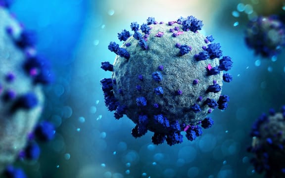 View of a Coronavirus Covid-19 background - 3d rendering