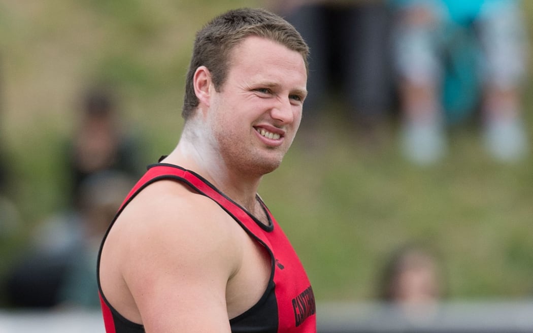 New Zealand and Canterbury shot putter Tom Walsh competes in the Men's Shot-Put Senior during the National Athletics Championship in Wellington in March.