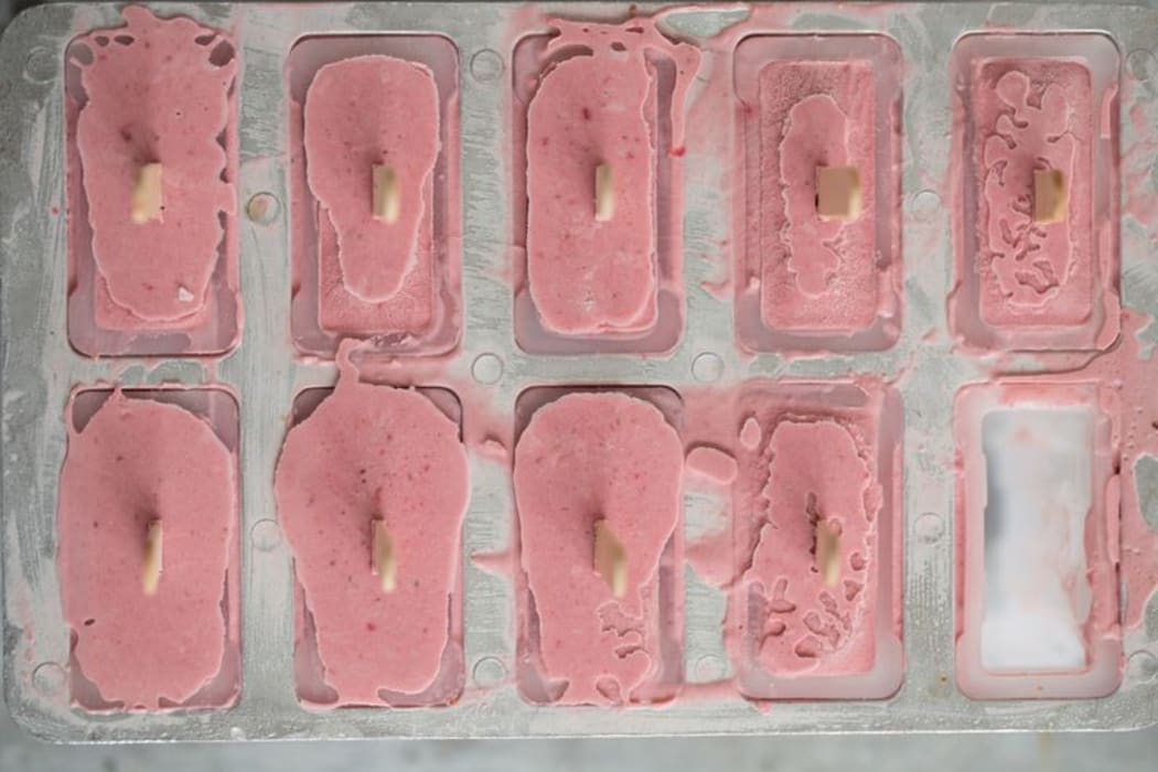 Strawberries and cream pops