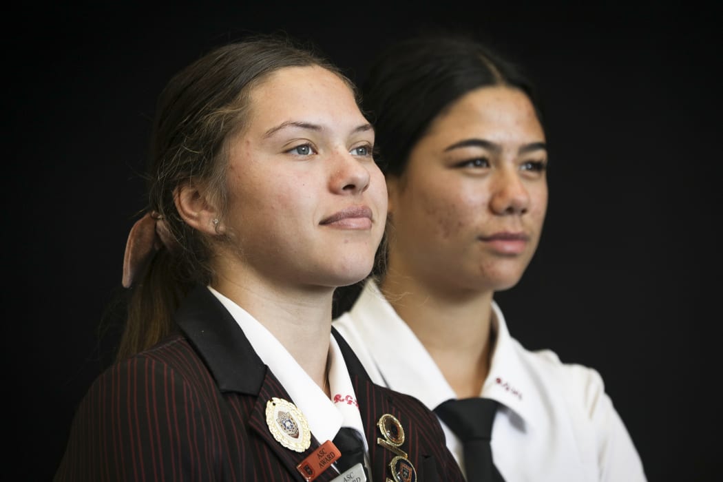 Rotorua Girls High School students Anipātene Williams (left) and Taini Paul-Tomoana.