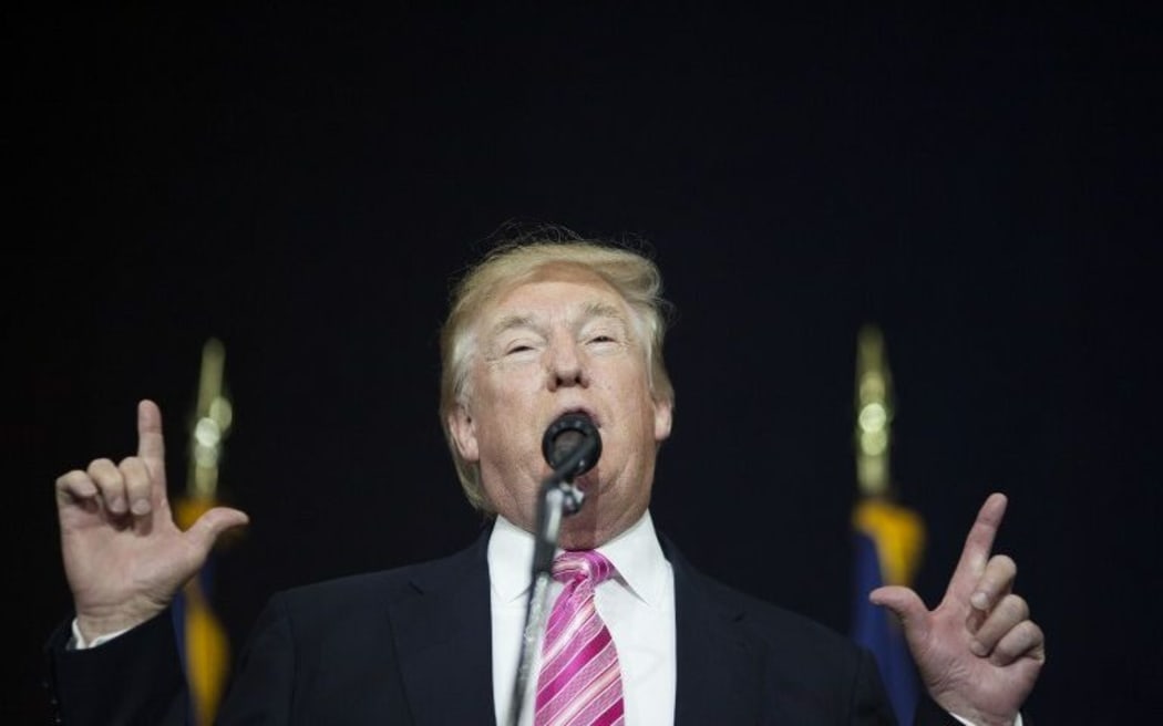 Republican presidential nominee Donald Trump speaks at a campaign event on October 1, 2016.