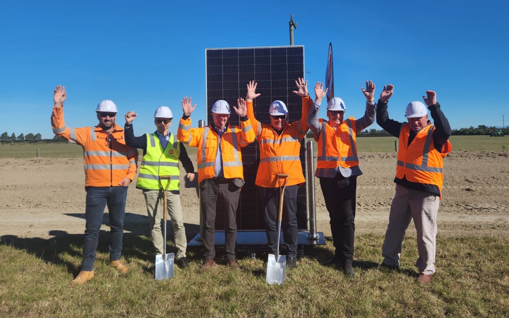 The sod turning ceremony for the new solar farm in Canterbury.
