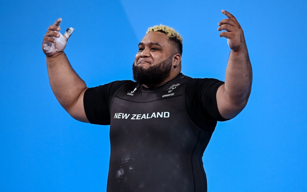 David Liti of New Zealand at the 2022 Commonwealth Games.