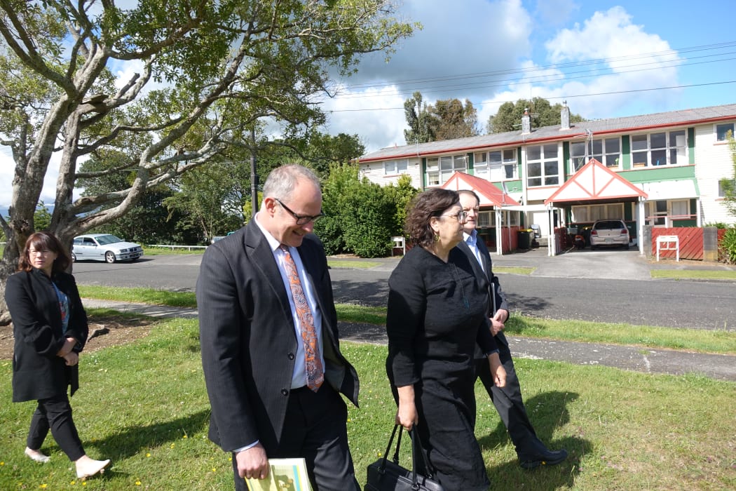 Phil Twyford arrives at Marfell.