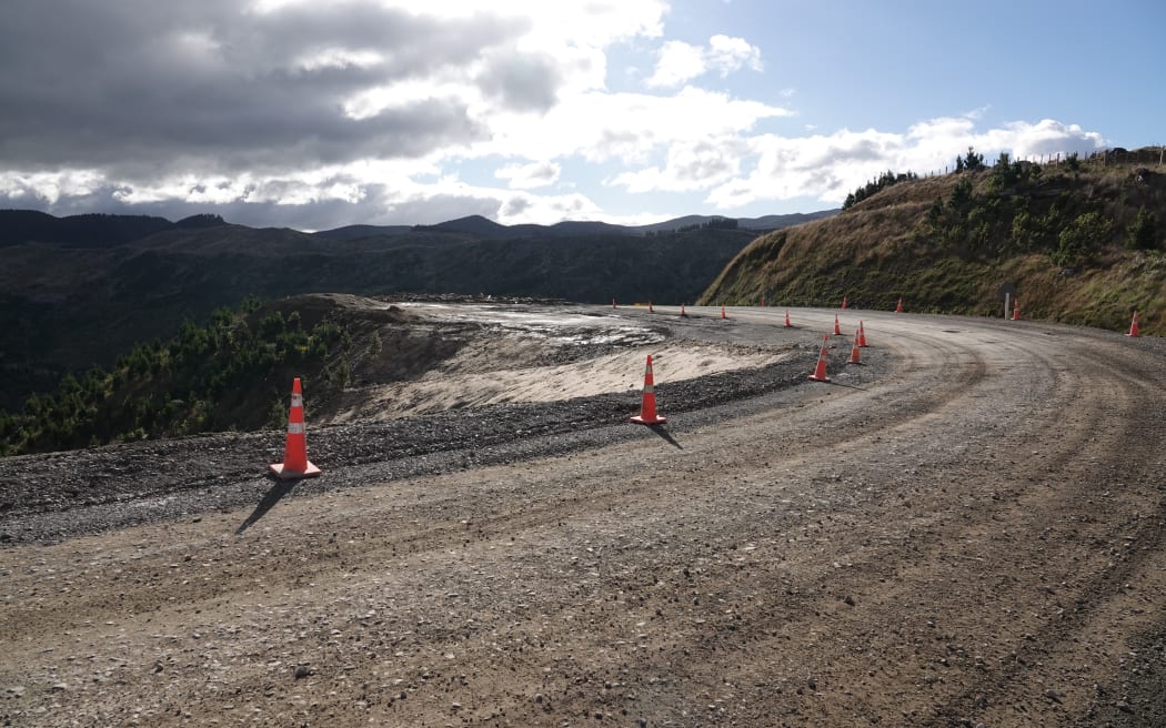 The road into Herbertville remains under repair after it was extensively damaged.