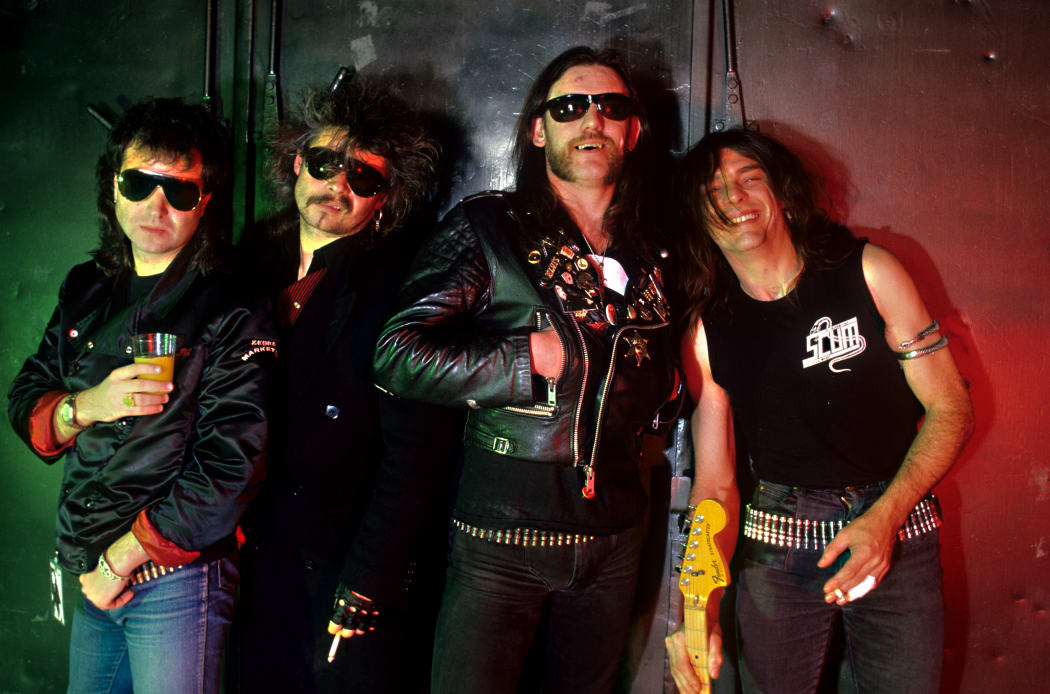 Motörhead's members in 1987, from left: Phil Campbell, Phil Taylor, Lemmy Kilmister and Michael Burston