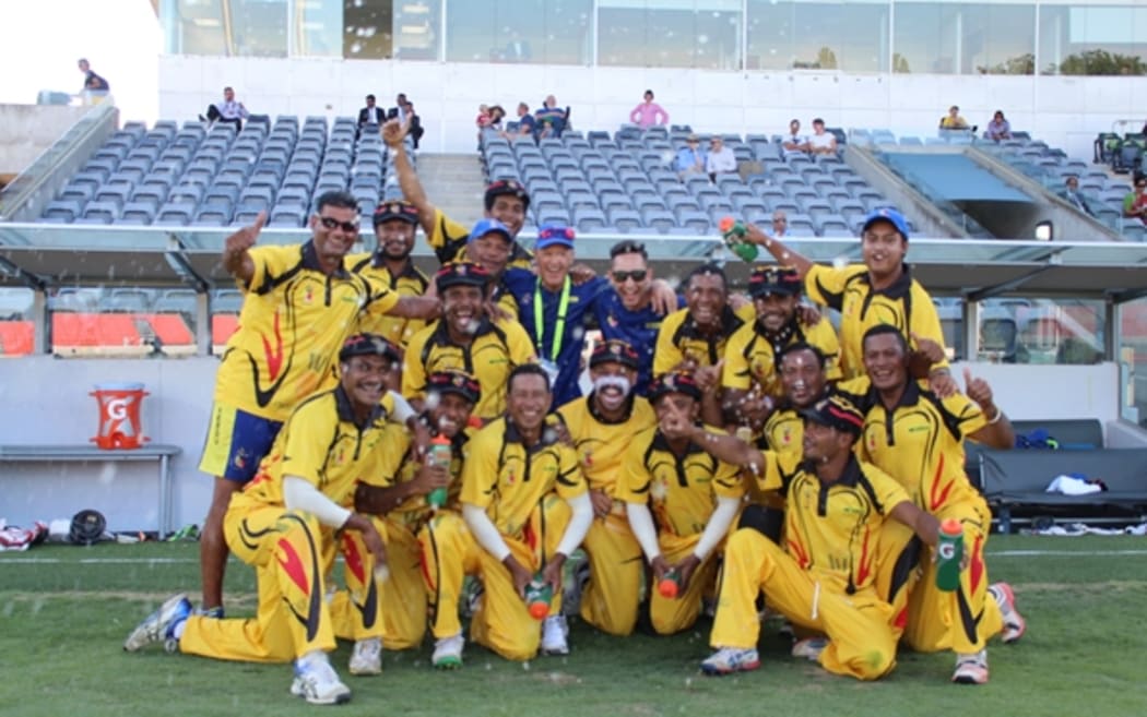 PNG celebrate victory over the ACT XI.