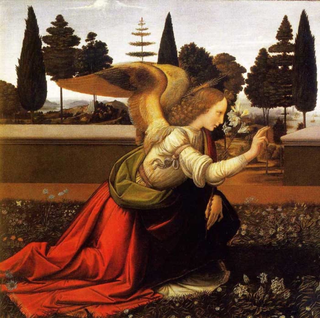 The Annunciation (detail) - Leonardo da Vinci