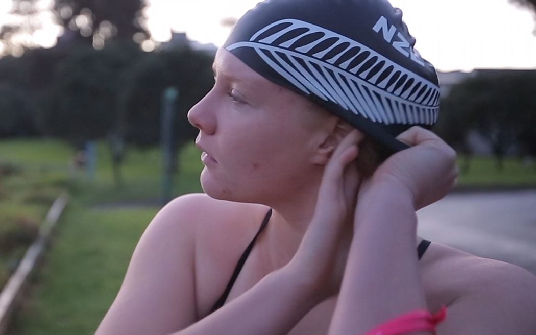 Caitlin O'Reilly isn't fazed by pre-dawn swims in her preparation to cross Foveaux Strait.