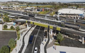 An artist's impression of the Rosedale Busway Bridge.