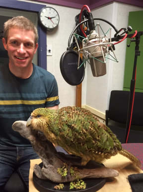 Andrew Digby and the stuffed kakapo, Taonga