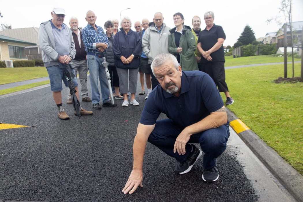 Colin Lawrence and other Springfield residents are angry with the “poor quality” resealing on their streets.
