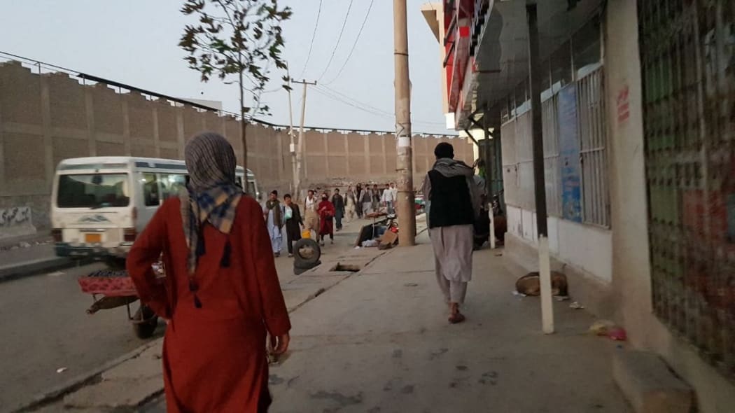 A view after an explosion reported outside Hamid Karzai International Airport.