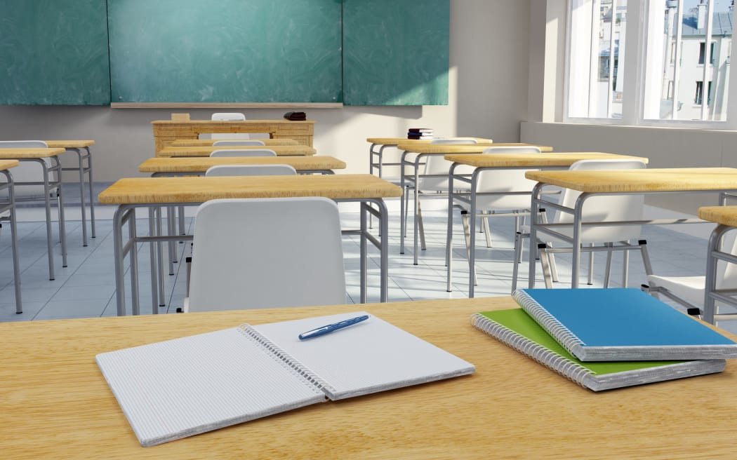3D rendering of a school classroom