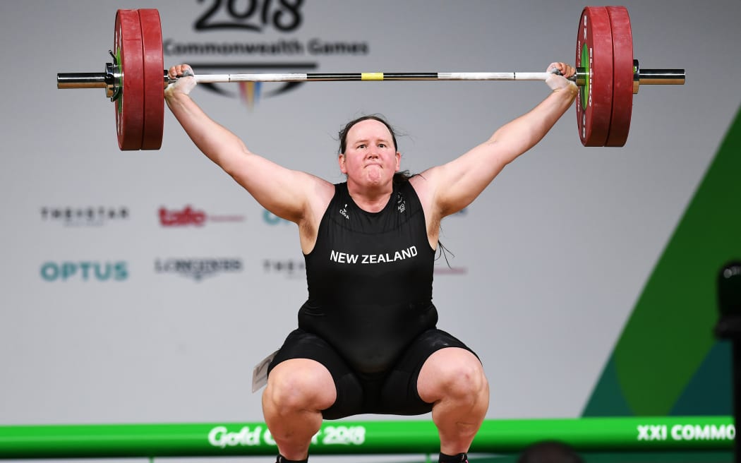 New Zealand's Laurel Hubbard.
Weightlifting, Women's +90kg 2018. Carrara Sports Hall. Commonwealth Games, Gold Coast, Australia.