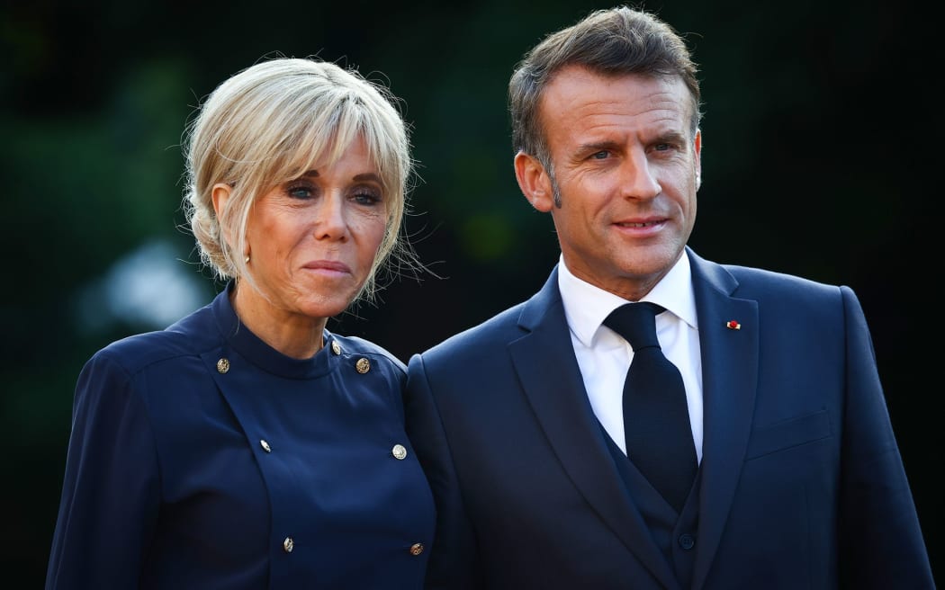 French President Emmanuel Macron and his wife, Brigitte.