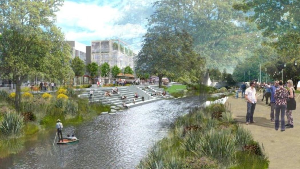 Christchurch's new river precinct on the Avon River.