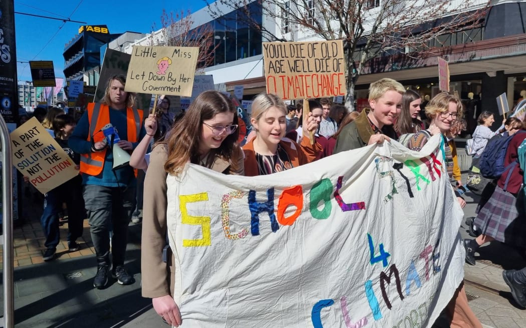 The School Strike for Climate Action march in Christchurch on 23 September, 2022.